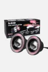 Mercekli Angel Yuvarlak Led Kırmızı Sis Farı 7.6cm Metal Gövde