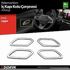S-Dizayn Dacia Jogger Krom İç Kapı Kolu Çerçevesi 4 Prç 2022 Üzeri A+ Kalite