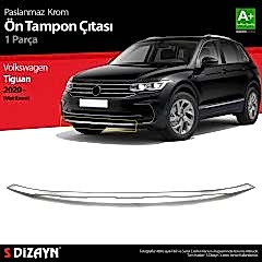 Volkswagen Tiguan Uyumlu Krom Ön Tampon Çıtası 2020 Üzeri (Mat Krom)