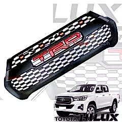 Toyota Hilux Uyumlu Ön Panjur Seti Siyah Renk Trd Logolu Ledli 2021 Ve