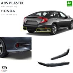 S-Dizayn Honda Civic FC5 ABS Plastik Arka Tampon Flap Parlak Siyah 2016-2021 A+Kalite