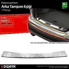 S-Dizayn Dacia Duster Krom Arka Tampon Eşiği 2018-2023