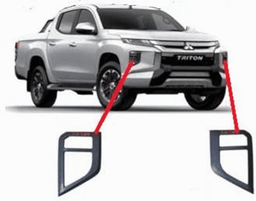 Mitsubishi L200 Uyumlu 2019 Sonrası Sis Lambası Kaplama Siyah Parça