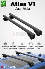 S-Dizayn Mitsubishi Pajero Pinin S-Bar Atlas V1 Ara Atkı Tavan Taşıyıcı Barı Siyah 120 Cm 2000-2006 A+ Kalite