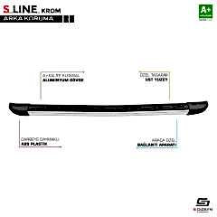 S-Dizayn Citroen Nemo S-Line Krom Arka Koruma 2008-2017