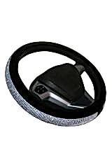 Teamcar Oto Direksiyon Kılıfı Geçmeli Pırlanta Kaplamalı Rugan Siyah