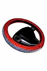 Teamcar Oto Direksiyon Kılıfı Geçmeli Pırlanta Kaplamalı Kırmızı