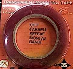 Çift Taraflı Uyumlu Şeffaf Bant 3S 1Cm X 5M / Yaba05