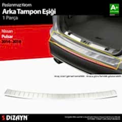 S-Dizayn Nissan Pulsar Krom Arka Tampon Eşiği 2014-2018