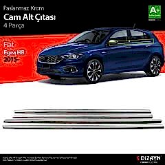 S-Dizayn Fiat Egea HB Krom Cam Çıtası 4 Prç. 2015 Üzeri (Mat Krom) A+ Kalite