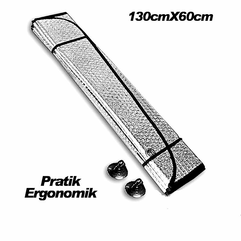 Balonlu Gümüş Ön Cam Perdesi Küçük 60X130 / Peon10