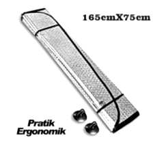 Balonlu Gümüş Ön Cam Perdesi Büyük 75X165 / Peon30