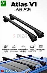 S-Dizayn Volvo V40 Estate S-Bar Atlas V1 Ara Atkı Tavan Taşıyıcı Barı Siyah 120 Cm 1995-2004 A+ Kalite