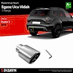 S-Dizayn Dacia Duster 2 Krom Egzoz Ucu Vidalı 55mm Çap 2018&nbsp;ve&nbsp;Üzeri