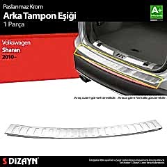 S-Dizayn VW Sharan Krom Arka Tampon Eşiği 2010 Üzeri