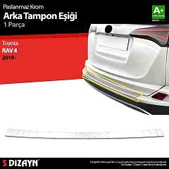 S-Dizayn Toyota Rav 4 Krom Arka Tampon Eşiği 2018 Üzeri