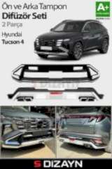 S-Dizayn Hyundai Tucson 4 Ön ve Arka Tampon Koruma Difüzör Seti 2025 Üzeri A+ Kalite