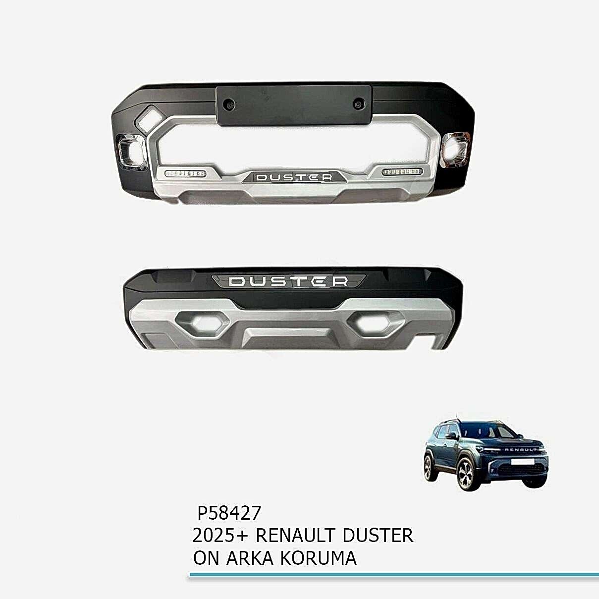 Renault Duster 2024 Üzeri Ön Arka Tampon Koruma Difüzör Seti