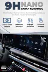S-Dizayn Porsche Taycan 9H Nano Klima Kontrol Ekran Koruyucu (PARLAK) 2020-2024 A+ Kalite
