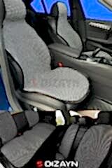 S-Dizayn Oto Koltuk Koruyucu Kılıf Set Çizgili Füme Beyaz Universal 2+3 Parça Ön Arka