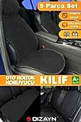 S-Dizayn Oto Koltuk Koruyucu Kılıf Set Siyah Universal 2+3 Parça Ön Arka