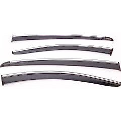 Sunplex FIAT Uyumlu DOBLO 2023 Sonrası Chrome Style 4 Lü Set Kromlu Cam Rüzgarlığı Ön Ve Arka Parça