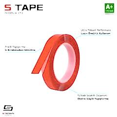 S-Dizayn Çift Taraflı Bant 10mm x 33 Metre Şeffaf Silikon VHB Bant A+Kalite