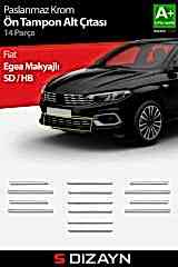 S-Dizayn Fiat Egea Krom Ön Tampon Alt Çıtası Diamond Model 14 Prç. 2020 Üzeri (Parlak Krom) A+ Kalite