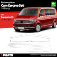S-Dizayn VW Transporter T6 Kısa Şase Krom Cam Çerçeve Seti 2015-2024 Tek Sürgü