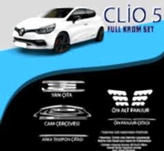 Renault Clio Uyumlu 5 Krom Set (Cam Çerçeve.-Yan Kapı Çıt.-Ön Alt Panjur-Arka Tamp Clio 5 (2019+)on Çıt.-Ön Panjur Çıt.) Parça