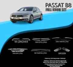 Volkswagen Passat Uyumlu B8 Krom Set (Yan Kapı Çıt.-Ön Tampon Çıt.-Difüzör-Sis Çer.-Far Üst Çıt.-Arka Tampon Çıta.) Parça Passat B8 (2015-2018)