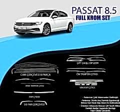 Volkswagen Passat Uyumlu B8.5 Krom Set (Cam Çerçeve.-Yan Kapı Çıt.-Difüzör Çıta-Ön Tampon Çıta.-Arka Tampon Çıt.-Far Çıtası.- Sis Farı Çıtası) Parça Passat B8.5 (2018+)