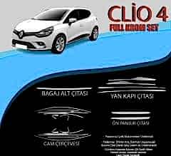 Renault Clio Uyumlu 4 Krom Set (Cam Çerçeve.-Yan Kapı Çıt.-Ön Panjur Çıt.- Bagaj Alt Çıta.) Parça Clio 4 (2012-2019)