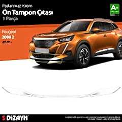 Peugeot 2008 Uyumlu 2 Krom Ön Tampon Çıtası 2020 Üzeri