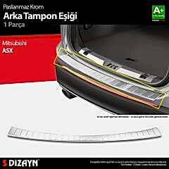 S-Dizayn Mitsubishi ASX Krom Arka Tampon Eşiği 2010-2017 A+ Kalite
