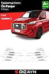 S-Dizayn Ford Tourneo Custom 2 Krom Ön Panjur 9 Prç. 2023 Üzeri A+ Kalite