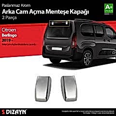 Citroen Berlingo Uyumlu Krom Arka Cam Açma Menteşe Kapağı 2 Parça 2019 Üzeri