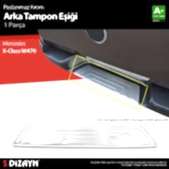 S-Dizayn Mercedes X-Class Krom Arka Tampon Eşiği 2017 Üzeri A+ Kalite