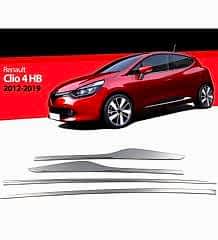 Renault Clio Uyumlu 4 Yan Kapı Çıtası 2012-2018 Paslanmaz Çelik Parça
