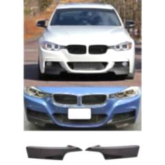 Bmw 3 Uyumlu Serisi F30 2012-2018 Ön Tampon Flap Takımı - Piano Black