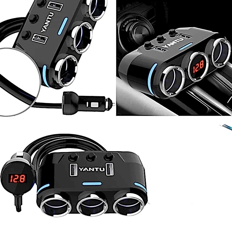 3'lü çakmak soketi 12V-24V 10A / ICCA114