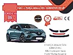 Renault Clio 5 2019 Sonrası  4 Parça Ön Lip Kırmızı