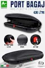 S-Dizayn Araç Üzeri Port Bagaj Karbon Fiber Desen 430 Litre Enjeksiyon Plastik A+ Kalite