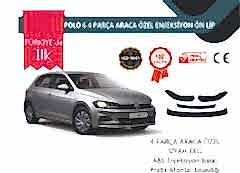 Vw Polo Mk6 2019 Sonrası 4 Parça Ön Lip Siyah