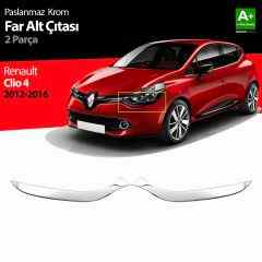 Renault Clio Uyumlu 4 Hatchback Krom Far Alt Çıtası 2012-2016