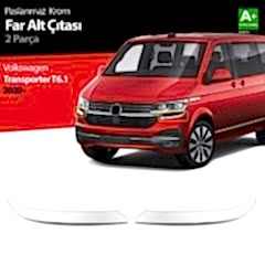 Volkswagen Transporter Uyumlu T6.1 Krom Far Alt Çıtası 2 Parça. 2020 Üzeri