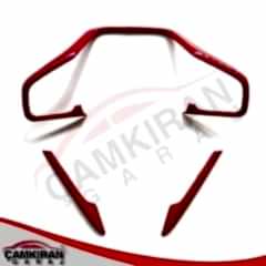 Honda Civic Uyumlu Fc5 2016-2021 Direksiyon Kaplama Seti Kırmızı 3 Parça