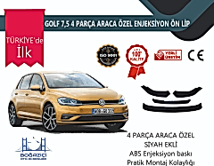 Vw Uyumlu Golf 7.5 4 Parça Siyah Ön lip
