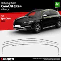 S-Dizayn Fiat Egea Cross Krom Cam Üst Çıtası 4 Prç. 2020 Üzeri (Mat Krom) A+ Kalite