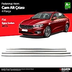 S-Dizayn Fiat Egea SD Krom Cam Çıtası 4 Prç. 2015 Üzeri (Mat Krom) A+ Kalite